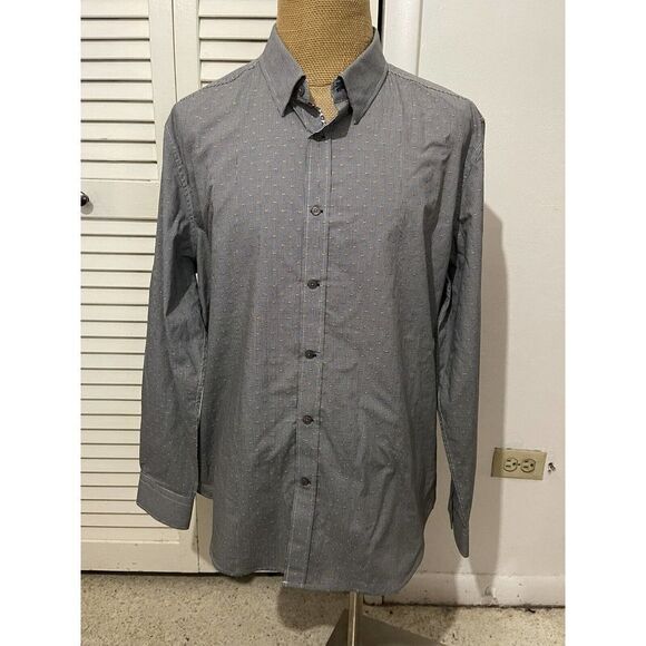 Robert Graham Men's Dress Shirt Black White Orange 3D Textured Size 2XL - Picture 4 of 9